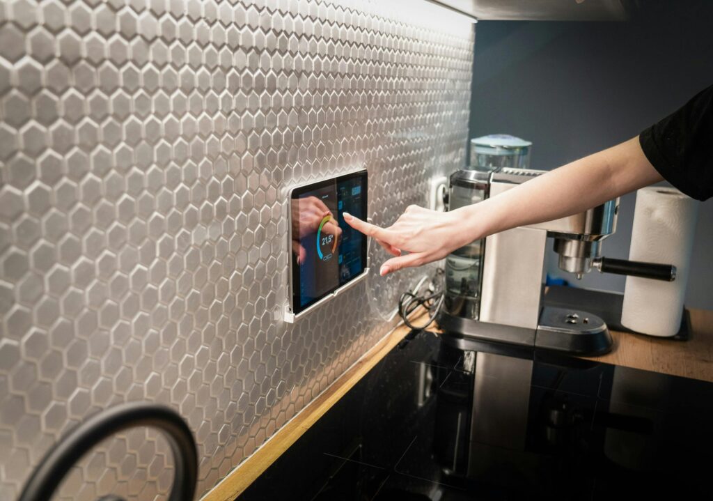 a person using smart home accessories