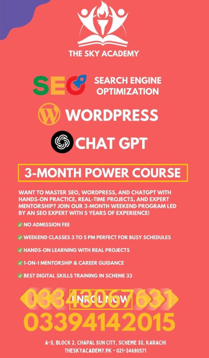 SEO chat gpt wordpress power course sky academy